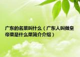 广东的名菜叫什么（广东人叫做皇帝菜是什么菜简介介绍）