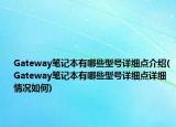 Gateway笔记本有哪些型号详细点介绍(Gateway笔记本有哪些型号详细点详细情况如何)