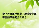 萝卜芝麻是什么菜（麻油萝卜是哪里的菜系简介介绍）