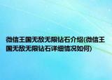 微信王国无敌无限钻石介绍(微信王国无敌无限钻石详细情况如何)