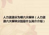 人力资源分为哪六大模块（人力资源六大模块分别是什么简介介绍）