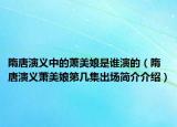 隋唐演义中的萧美娘是谁演的（隋唐演义萧美娘第几集出场简介介绍）