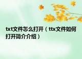 txt文件怎么打开（ttx文件如何打开简介介绍）