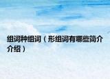 组词种组词（形组词有哪些简介介绍）