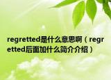 regretted是什么意思啊（regretted后面加什么简介介绍）