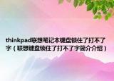 thinkpad联想笔记本键盘锁住了打不了字（联想键盘锁住了打不了字简介介绍）