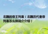 北魏的帝王列表（北魏历代皇帝列表怎么排简介介绍）