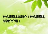 什么是剧本杀简介（什么是剧本杀简介介绍）
