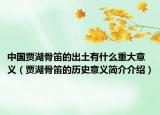 中国贾湖骨笛的出土有什么重大意义（贾湖骨笛的历史意义简介介绍）