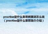 practise是什么意思啊英语怎么说（practise是什么意思简介介绍）