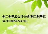 剑三剑圣怎么打介绍(剑三剑圣怎么打详细情况如何)