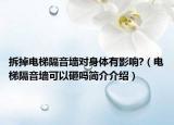 拆掉电梯隔音墙对身体有影响?（电梯隔音墙可以砸吗简介介绍）