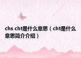 chs cht是什么意思（cht是什么意思简介介绍）