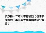 长沙的一二本大学有哪些（位于长沙市的一本二本大学有那些简介介绍）