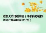 成都犬市场在哪里（成都的宠物狗市场在那里呀简介介绍）