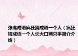 张嘴成语疯狂猜成语一个人（疯狂猜成语一个人长大口两只手简介介绍）