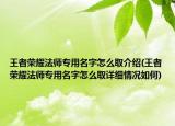 王者荣耀法师专用名字怎么取介绍(王者荣耀法师专用名字怎么取详细情况如何)