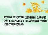 STAINLESS(STEEL这款表是什么牌子的介绍 STAINLESS STEEL这款表是什么牌子的详细情况如何)