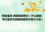职务套改 四级高级警长（什么级别可以套改为四级高级警长简介介绍）