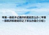 苹果一体机不记得开机密码怎么办（苹果一体机开机密码忘记了怎么办简介介绍）