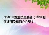 dnf100增加负重装备（DNF如何增加负重简介介绍）