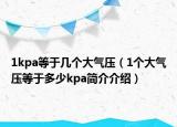 1kpa等于几个大气压（1个大气压等于多少kpa简介介绍）