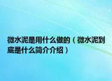 微水泥是用什么做的（微水泥到底是什么简介介绍）