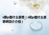 s跟p是什么意思（s和p是什么意思啊简介介绍）