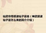 仙武帝尊碧波仙子是谁（神武碧波仙子是怎么来的简介介绍）