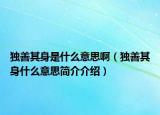 独善其身是什么意思啊（独善其身什么意思简介介绍）