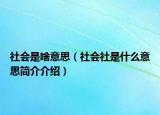 社会是啥意思（社会社是什么意思简介介绍）