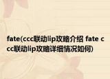 fate(ccc联动lip攻略介绍 fate ccc联动lip攻略详细情况如何)