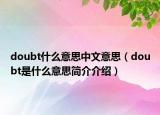doubt什么意思中文意思（doubt是什么意思简介介绍）