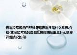 夜魔经常说的白昼姓姜暗夜魔王是什么意思.介绍(夜魔经常说的白昼姓姜暗夜魔王是什么意思.详细情况如何)