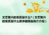 文艺复兴的实质是什么?（文艺复兴的实质是什么要详细理由简介介绍）
