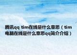 腾讯qq tim在线是什么意思（tim电脑在线是什么意思qq简介介绍）