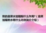 熬的韭菜水加醋起什么作用?（韭菜加醋熬水有什么功效简介介绍）