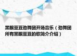 黑眼豆豆劲舞团开场音乐（劲舞团所有黑眼豆豆的歌简介介绍）