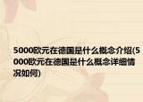5000欧元在德国是什么概念介绍(5000欧元在德国是什么概念详细情况如何)
