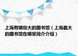 上海有哪些大的图书馆（上海最大的图书馆在哪里简介介绍）