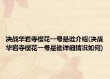 决战华岩寺樱花一号是谁介绍(决战华岩寺樱花一号是谁详细情况如何)