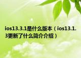 ios13.3.1是什么版本（ios13.1.3更新了什么简介介绍）