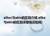 alike(与akin的区别介绍 alike 与akin的区别详细情况如何)