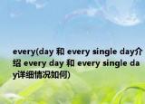 every(day 和 every single day介绍 every day 和 every single day详细情况如何)