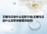 王朝马汉是什么官职介绍(王朝马汉是什么官职详细情况如何)