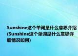Sunshine这个单词是什么意思介绍(Sunshine这个单词是什么意思详细情况如何)