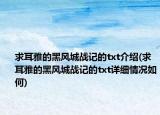 求耳雅的黑风城战记的txt介绍(求耳雅的黑风城战记的txt详细情况如何)