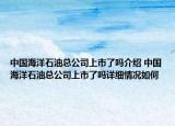 中国海洋石油总公司上市了吗介绍 中国海洋石油总公司上市了吗详细情况如何