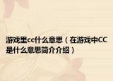 游戏里cc什么意思（在游戏中CC是什么意思简介介绍）