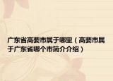 广东省高要市属于哪里（高要市属于广东省哪个市简介介绍）